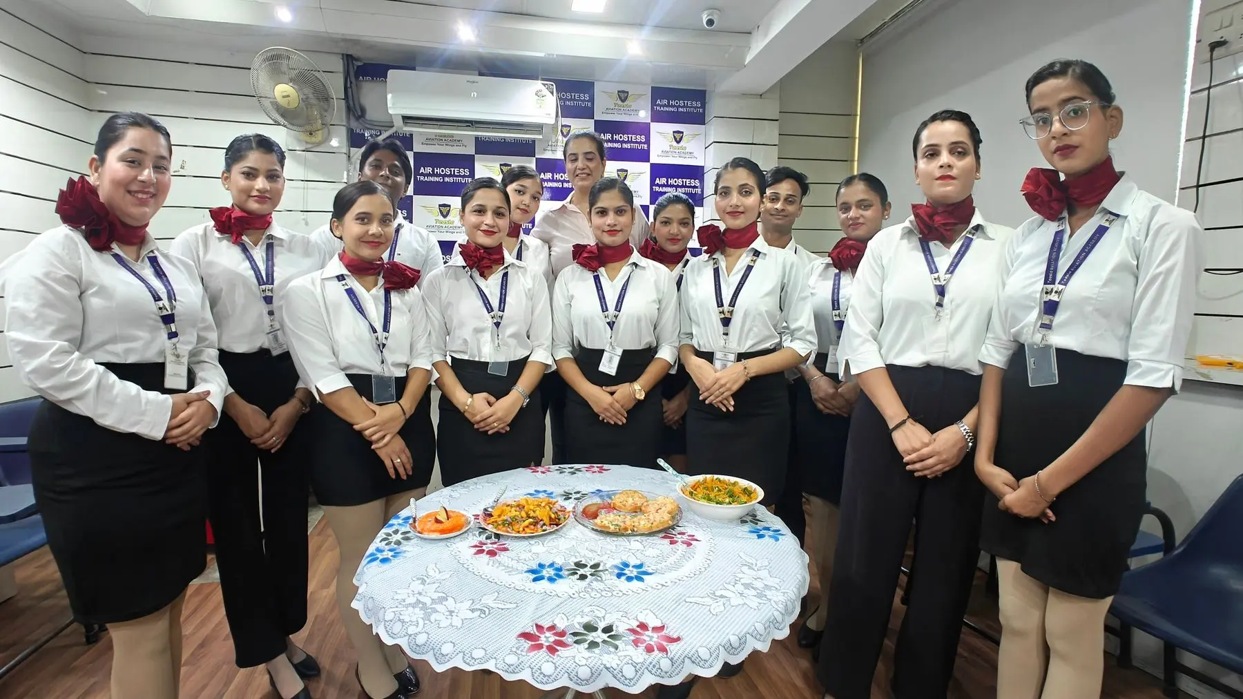 A batch of Teesla students in formal uniform at the career development centre